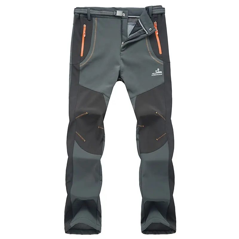 Private label softshell ski pants workwear waterproof Trousers breathable Sports hiking thick Pants men outdoors Custom Logo