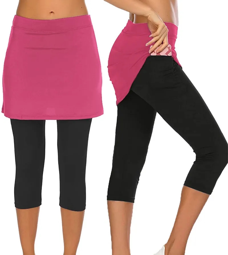 Skirt Legging With Pocket Pants With Skirt Girls Capri Yoga Skorts fitness clothing sports women leggings
