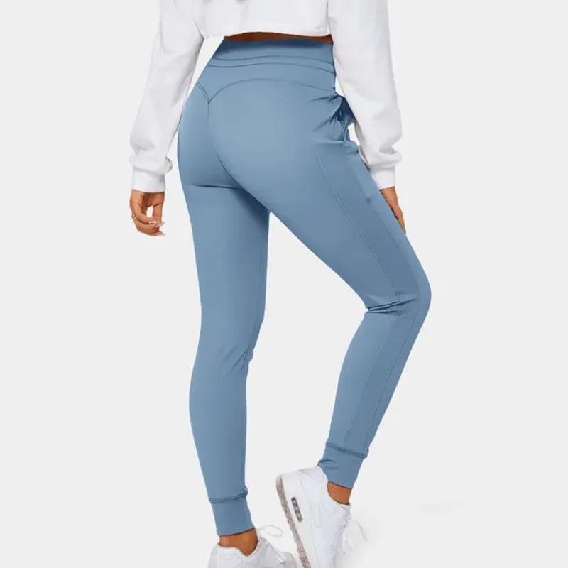 Custom workout women leggings custom yoga leggings high waisted drawstring side pocket tights
